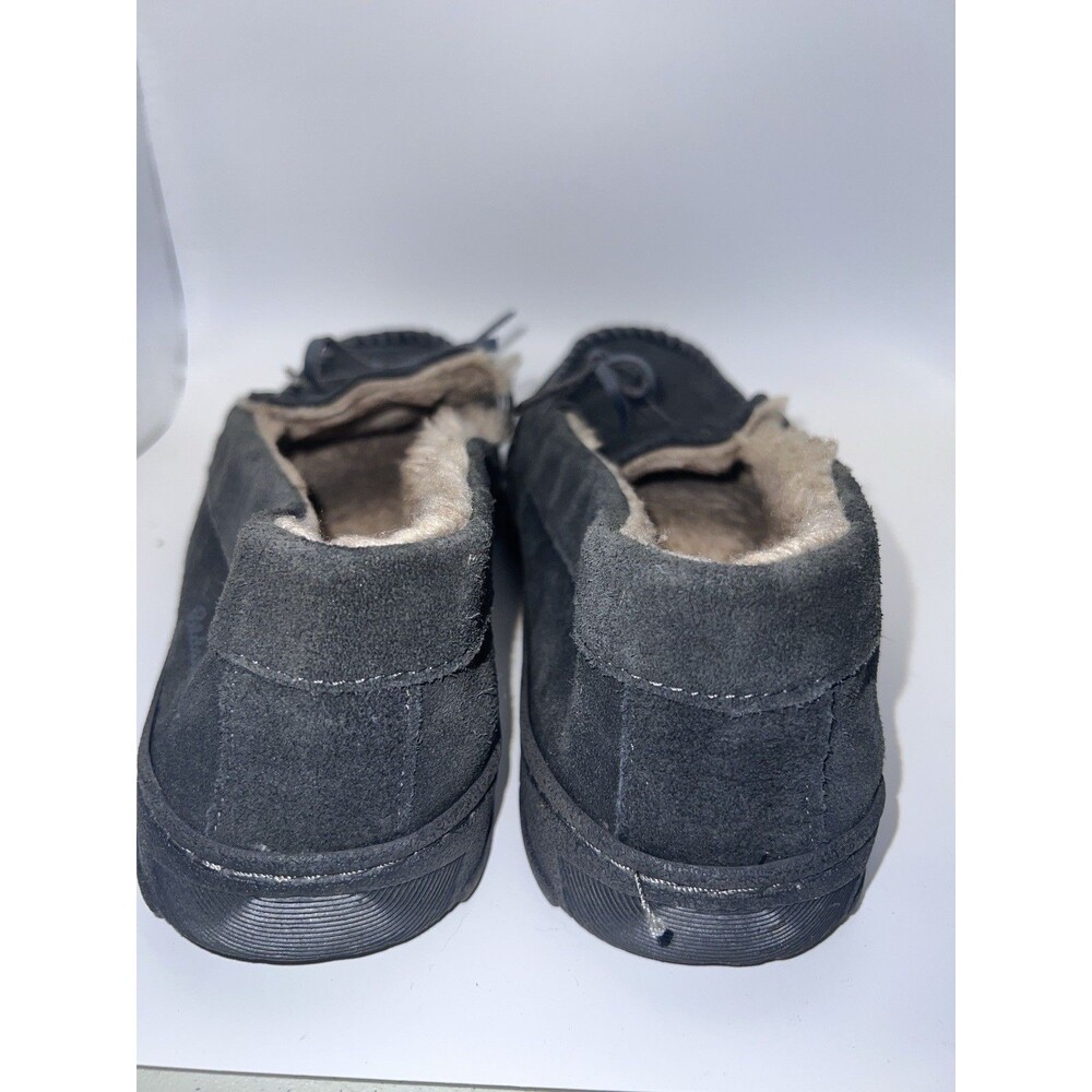 Eddie Bauer Cordova Slippers Mens Sz L 9.5-10.5 Grey Suede Warm Cabin Cozy Gorp - Picture 6 of 11